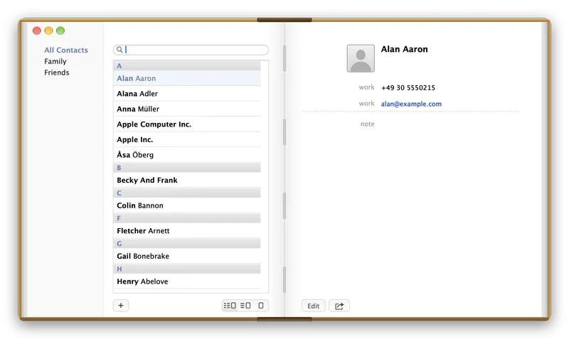 RetroContacts app screenshot