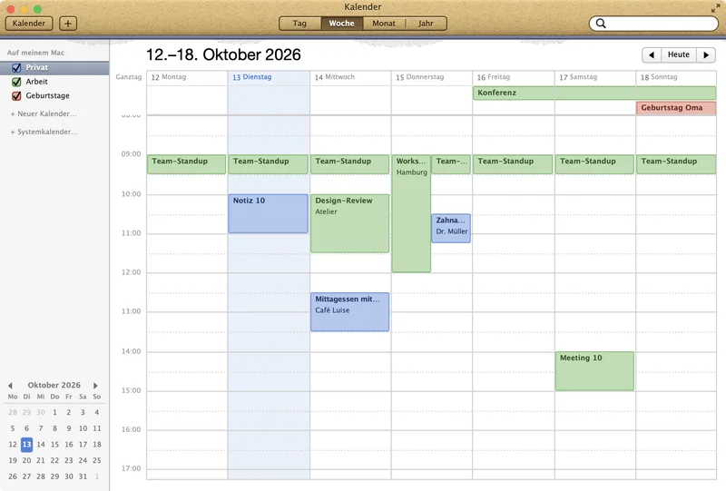 RetroCal app screenshot