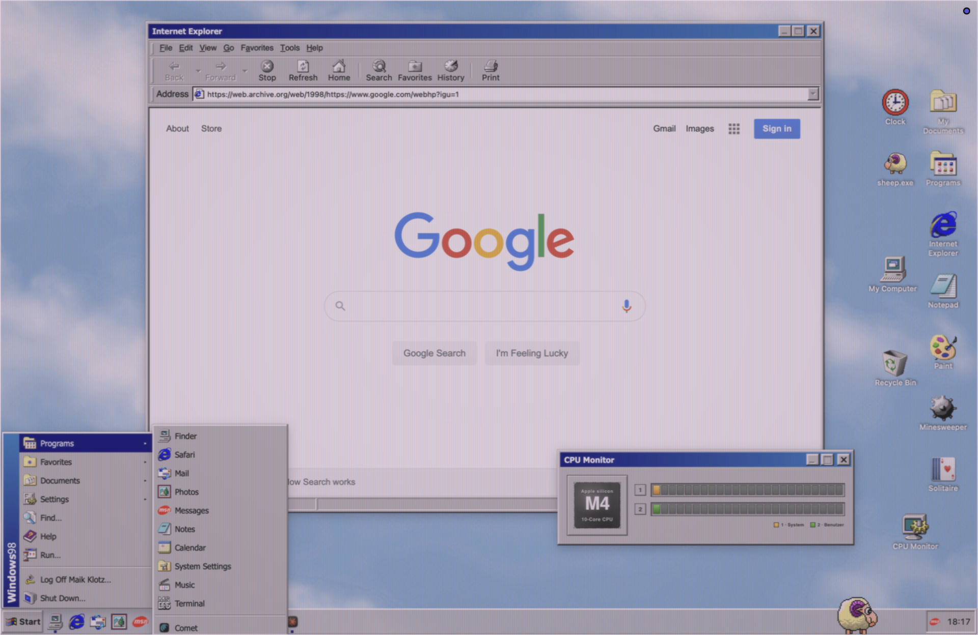 Windows 98 theme
